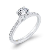 Round Diamond Solitaire Plus Engagement Ring in 14K White Gold