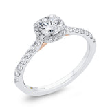 Diamond Halo Engagement Ring in 14K Two Tone Gold