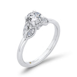Round Diamond Solitaire Plus Engagement Ring in 14K White Gold