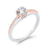 Diamond Halo Engagement Ring in 14K Two Tone Gold