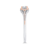 Diamond Halo Engagement Ring in 14K Two Tone Gold