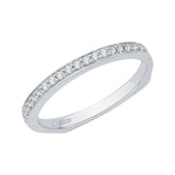 Euro Shank Round Diamond Half-Eternity Wedding Band In 14K White Gold