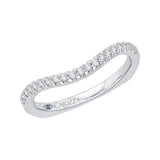 Euro Shank Diamond Wedding Band in 14K White Gold 