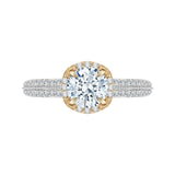 Euro Shank Round Diamond Engagement Ring in 14K Two-Tone Gold (Semi-Mount)
