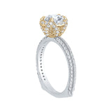 Euro Shank Round Diamond Engagement Ring in 14K Two-Tone Gold (Semi-Mount)