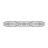 Half-Eternity Diamond Wedding Band with Euro Shank in 14K White Gold