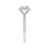 Round Diamond Halo Engagement Ring in 14K White Gold