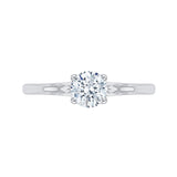 Diamond Solitaire Petite Engagement Ring in 14K White Gold
