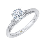 Diamond Solitaire Petite Engagement Ring in 14K White Gold 