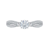 Split Shank Round Diamond Engagement Ring in 14K White Gold