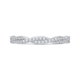 Diamond Criss-Cross Wedding Band in 14K White Gold 
