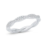 Diamond Criss-Cross Wedding Band in 14K White Gold 