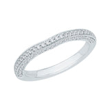 Round Diamond Half-Eternity Wedding Band in 14K White Gold