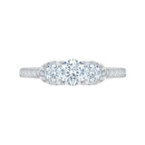 Diamond Three-Stone Engagement Ring In 14K White Gold