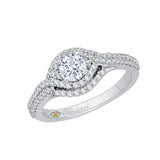 Round Diamond Engagement Ring in 14K White Gold