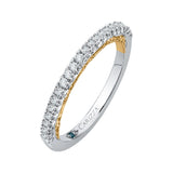 Round Diamond Half-Eternity Wedding Band in 14K Two Tone Gold