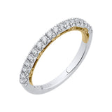 Round Diamond Half-Eternity Wedding Band in 14K Two Tone Gold
