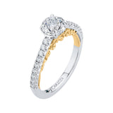 Round Diamond Engagement Ring in 14K Two Tone Gold (Semi-Mount)
