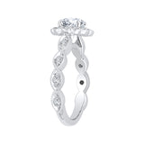 Round Diamond Halo Engagement Ring in 14K White Gold (Semi-Mount)