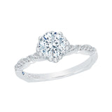 Round Diamond Engagement Ring in 14K White Gold (Semi-Mount)