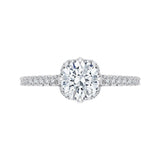 Euro Shank Round Diamond Engagement Ring in 14K White Gold (Semi-Mount)