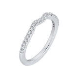 Round Diamond Half-Eternity Wedding Band in 14K White Gold