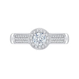 Round Diamond Halo Engagement Ring in 14K White Gold