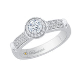 Round Diamond Halo Engagement Ring in 14K White Gold