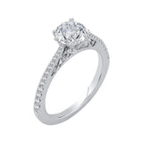 Round Diamond Engagement Ring in 14K White Gold (Semi-Mount)