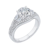 Split Shank Round Diamond Engagement Ring in 14K White Gold (Semi-Mount)