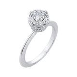 Round Diamond Engagement Ring in 14K White Gold (Semi-Mount)