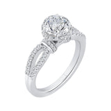 Split Shank Round Diamond Engagement Ring in 14K White Gold (Semi-Mount)