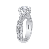 Split Shank Round Diamond Engagement Ring in 14K White Gold (Semi-Mount)