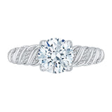 Round Diamond Engagement Ring in 14K White Gold (Semi-Mount)
