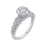Round Diamond Engagement Ring in 14K White Gold (Semi-Mount)