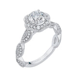Round Diamond Engagement Ring in 14K White Gold (Semi-Mount)