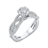 Split Shank Round Diamond Engagement Ring in 14K White Gold (Semi-Mount)