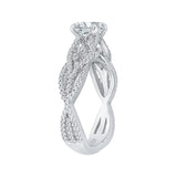 Split Shank Round Diamond Engagement Ring in 14K White Gold (Semi-Mount)
