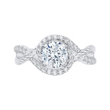 Round Diamond Engagement Ring in 14K White Gold (Semi-Mount)
