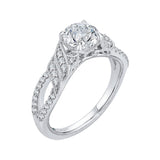 Round Diamond Engagement Ring in 14K White Gold (Semi-Mount)