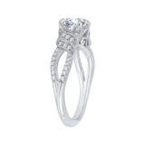 Round Diamond Engagement Ring in 14K White Gold (Semi-Mount)