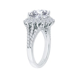 Split Shank Cushion Cut Diamond Split Shank Engagement Ring in 18K White Gold (Semi-Mount)
