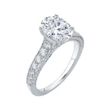 Oval Cut Diamond Engagement Ring in 18K White Gold (Semi-Mount)