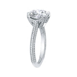Cushion Cut Diamond Engagement Ring in 18K White Gold (Semi-Mount)