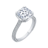 Cushion Cut Diamond Engagement Ring in 18K White Gold (Semi-Mount)