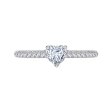 Heart Diamond Vintage Engagement Ring in 14K White Gold