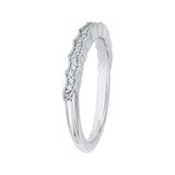 Round Diamond Half-Eternity Wedding Band in 14K White Gold