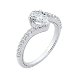 Pear Cut Diamond Promise Engagement Ring in 14K White Gold (Semi-Mount)