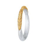 Plain Wedding Band in 14K Two Tone Gold