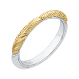 Plain Wedding Band in 14K Two Tone Gold